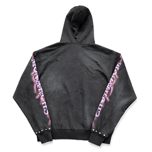 เสื้อฮู้ดพิมพ์ลายกราฟิกสไตล์โกธิคแบบสั่งทำ เสื้อสตรีทแวร์แขนยาวลำลองสำหรับผู้ชายและผู้หญิง ขายส่งจากโรงงาน รับผลิตแบบ OEM ODM - Product Image 4