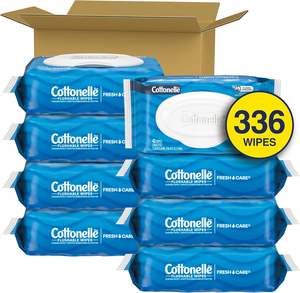 Cottonelle Fresh Feel Flushable Wet <b>Wipes</b>, Adult Wet <b>Wipes</b>, 8 Flip-Top Packs, 42 <b>Wipes</b> Per Pack (336 Total <b>Wipes</b>), Packaging - Product Image 1