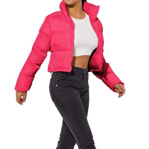 <b>Women's</b> High-<b>Waist</b> Puffer Jacket Cropped Quilted Bubble <b>Coat</b> <b>for</b> Radiant Modern Glow in 2025 Fashion - Product Image 3