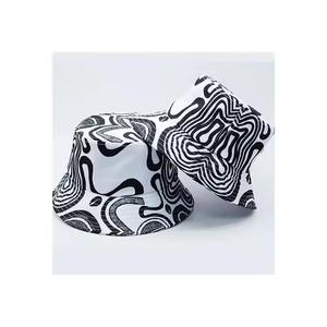 หมวกบักเก็ตผ้าโพลีคอตตอนแบบขายส่ง พิมพ์โลโก้ได้ ปีกกว้าง หมวกชาวประมงแบบเรียบง่าย สไตล์ลำลอง - Product Image 4