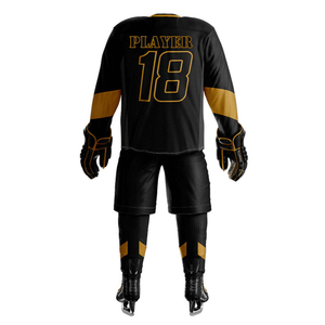 Uniforme de hockey sur glace de qualité supérieure avec 100% polyester fabriqué avec logo personnalisé vêtements de sport uniformes de hockey sur glace - Product Image 3