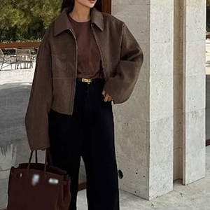 Slim Fit 100% algodón lana hecha mujeres chaquetas de lana al aire libre adultos ropa de invierno mujeres chaquetas de lana - Product Image 5