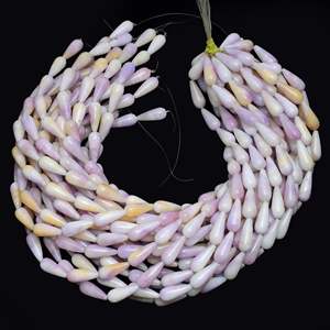 Cuentas de Ónix Naturales de Color Morado Claro, Corte Liso, Forma de Gota, 20 Piezas, 8x20mm, para Fabricación de Joyería, Chakralume, Venta al Por Mayor - Product Image 3
