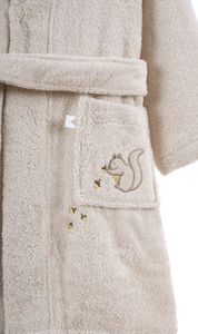 Soft Terry Kids <b>Bathrobe</b> White <b>With</b> Yellow Trim Skin-Friendly For Child Bathroom Use - Product Image 2