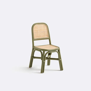 <b>Vintage</b> Rattan High <b>Chair</b> For Kids Handmade Baby Dining <b>Chair</b> With Safety Bar Blue Rattan Kid <b>Chair</b> For Children Room - Product Image 4