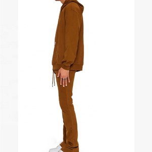 Ensemble de survêtement 2 pièces pour homme, personnalisé, à capuche, uni, avec fermeture éclair, pour l'automne, qualité supérieure, pantalon de jogging - Product Image 4