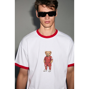 GRIMELANGE ULGEN เสื้อยืดพิมพ์ลายพิเศษสำหรับผู้ชาย คอตตอนออร์แกนิก 100% คอตตอนออร์แกนิกพิมพ์ลายพิเศษสำหรับฟุตบอลโลก - Product Image 1