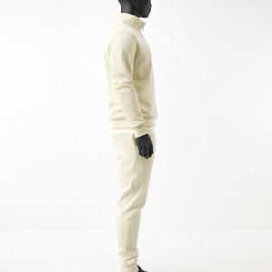 Conjunto Deportivo Premium para Hombre con Cierre de Cremallera, Corte Ajustado, Sudadera de Felpa de Algodón, Pantalones Jogger, Logotipo Personalizado, Estilo Minimalista - Product Image 3