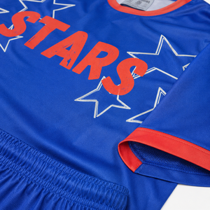 Custom Blue <b>Soccer</b> Uniform Breathable Polyester Football Jersey Shorts Set Quick Dry Team Training Sportswear Custom Name Number - Product Image 5