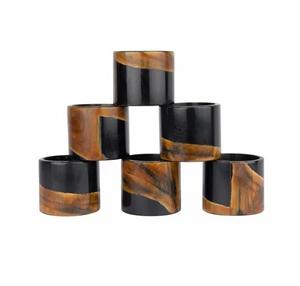 Elegantes servilleteros de cuerno de búfalo antiguos, vajilla de madera personalizada para bodas y comedor, elegante mesa de comedor con acento - Product Image 5