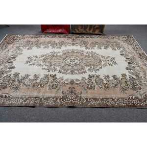 Tapis turc vintage 5,7x9,4 pi (175x288 cm), tapis persan brun - Product Image 3