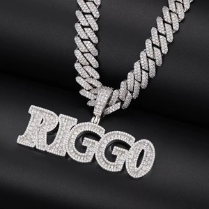 Colgante de Diamante Moissanite Personalizado con Nombre, Estilo Hip Hop, VVS, Chapado en Plata 925, Colgante con Letra Moissanite - Product Image 4