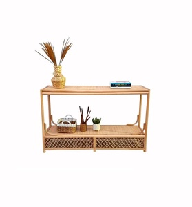 Mesa de consola de ratán natural tejida a mano para sala de estar - Product Image 1