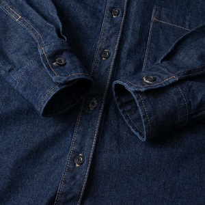 Respirant décontracté bouton unique 100% coton Vietnam qualité chaude manches longues ODM OEM Enzyme lavage chemises Denim chemise pour hommes - Product Image 1