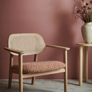 Sillón de comedor moderno con respaldo de ratán tejido, silla de comedor de ratán, sillas de comedor escandinavas modernas - Product Image 3