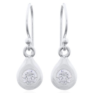 ต่างหูห้อยเงินสเตอร์ลิงฝังเพชร CZ ที่สวยงามสวยงามสำหรับงานเลี้ยงและของขวัญ - Product Image 1