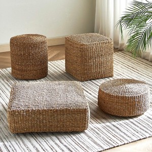 Taburete de hierba marina trenzada para decoración de sala de estar y dormitorio, taburetes de hierba marina de buena calidad. - Product Image 1