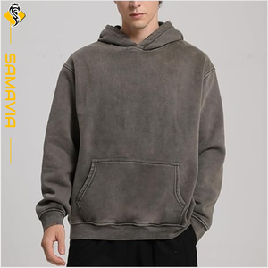 เสื้อสเวตเตอร์สวมหัวมีฮู้ดสำหรับผู้ชายผ้าขนแกะป้องกันการเกิดคราบแห้งเร็วระบายอากาศได้ดีปักลาย - Product Image 2