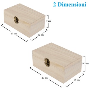 Set di 2 scatole di gioielli in legno impilabili 20x15x9.5cm e 17x12x7cm per organizzazione e confezione regalo - Product Image 2