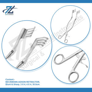 BECKMANN-ADSON RETRACTOR 4 X 4 SHARP 30,0CM Stainless Steel Straight <b>Surgical</b> <b>Instrument</b> Pakistan Manufacturer's <b>Basis</b> for - Product Image 4