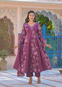 ชุดเสื้อกางเกงผ้าฝ้ายทรงหลวมสำหรับผู้หญิงชุดคอลเลกชั่นอินเดียระบายอากาศได้ดี - Product Image 6