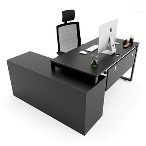 Escritorio Ejecutivo Rectangular de Lujo Contemporáneo Minimalista de 160x140cm con Gabinete de Almacenamiento y Patas de Acero, Requiere Ensamblaje, para Oficina - Product Image 6