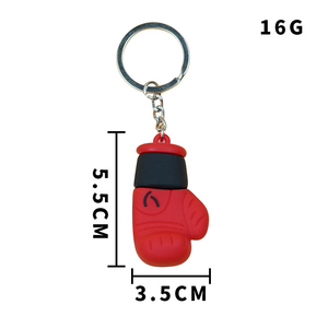 Logotipo personalizado creativo Pvc coche colgante deporte llavero aleación Uv impresión Offset 3D goma dibujos animados Mini guantes de boxeo llaveros - Product Image 6