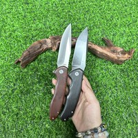 Zw445 Rosewood Handvat Outdoor Camping Draagbaar Mes Groothandel 440c Fruitmes Satijn Mes Drop Point Opvouwbare Gift Zakmes