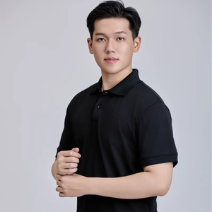 เสื้อเชิ้ตแขนสั้น TC 60/40ผ้าฝ้าย-โพลี200กรัม | สไตล์กระดุมสีดำ | ผู้ผลิตเวียดนาม - Product Image 1