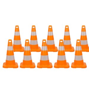 Lot de 10 cônes de signalisation réfléchissants 50 cm en caoutchouc et HDPE - Product Image 2