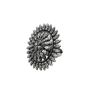 Indian Artisan Handcrafted Jewelry 925 <b>Sterling</b> Oxidized <b>Silver</b> Ethnic Style Designer <b>Ring</b> for Woman Girls Direct Factory Price - Product Image 2