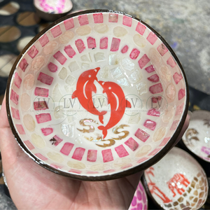 RTS Handcrafted <b>Mother</b> of pearl inlay Coconut Shell Bowl <b>Gift</b> <b>for</b> Valentines Day Eco Friendly Vegan <b>Gifts</b> <b>from</b> Vietnam - Product Image 5