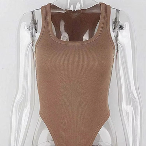 บอดี้สูทชิ้นเดียวสำหรับผู้หญิงชุดว่ายน้ำแขนกุดผ้าฝ้ายระบายอากาศได้ดีดีไซน์ทันสมัยใหม่สำหรับฤดูร้อน - Product Image 1