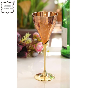 Customized Logo Embossed Design Brass Golden & <b>Copper</b> Party <b>Wine</b> <b>Glass</b> Metal Cocktail <b>Wine</b> <b>Glass</b> Turkish Antique <b>Copper</b> Goblet - Product Image 4
