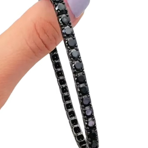 Black Moissanite Diamond <b>Bracelet</b> 925 Sterling Silver Customized <b>Bracelet</b> & Other Moissanite Diamond Jewellery - Product Image 1