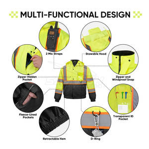 เสื้อฮู้ดดี้นิรภัยแบบใหม่ คุณภาพสูง ราคาขายส่ง ระบายอากาศได้ดี มองเห็นได้ชัดเจน - Product Image 2