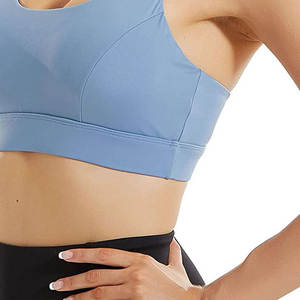 Soutien-gorge de sport sans couture en polyester de haute qualité pour femmes taille XS impression par sublimation personnalisée logo avant vêtements de sport de yoga avec logo arrière - Product Image 6