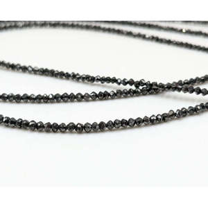 <b>Black</b> Diamond Faceted Rondelle Beads 1.5-2.5 mm 14 Inches Strands Loose Faceted Diamonds - Product Image 3
