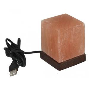 Anwar enterprises Mini lampe à sel de l'Himalaya en forme de cube sculptée par USB Décoration intérieure naturelle Artisanat fabriqué par le Pakistan - Product Image 4