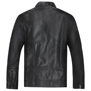 Chaqueta de motorista de armadura CE desgastada de motocicleta de cuero clásico para hombre de alta calidad - Product Image 5