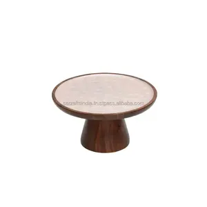 Luxury Ins Style <b>White</b> Enamel Wooden <b>Cake</b> <b>Stand</b> with Black Marble Top Decorative Cupcake Display for Weddings and Parties - Product Image 3