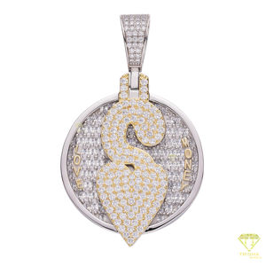 2025 más nuevo Hip Hop joyería fina Iec Out VVS Moissanite Baguette 925 plata esterlina dinero símbolo colgante - Product Image 4