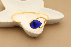 Brazalete Hecho a Mano, Chapado en Oro de 18K, Brazalete de Latón, Joyería Elegante y Minimalista para Mujer, Brazalete Ajustable, Regalo - Product Image 2