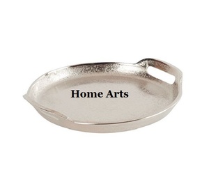 Plateau de service alimentaire en aluminium au design classique, forme ronde, couleur or, plateau à thé et à café à prix abordable - Product Image 3