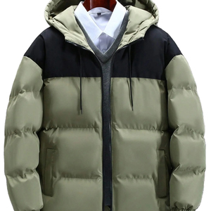 OEM Men's Lightweight Nylon Hooded Winter <b>Puffer</b> <b>Jacket</b> <b>Thin</b> Bubble Outerwear with Stand Collar for Outdoor Activities - Product Image 1