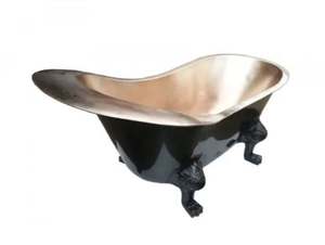 อ่างอาบน้ำนิกเกิลขัดเงาภายในด้วยกระเบื้องโมเสคด้านนอกสำหรับห้องน้ำรองเท้าแตะทองแดงเคลือบเงาแบบเดี่ยวและคู่ทันสมัย - Product Image 3