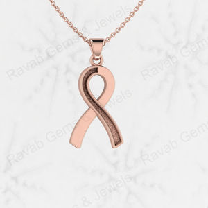 925สเตอร์ลิงเงินเต้านมสำหรับมะเร็งเต้านมการตั้งค่าว่างเปล่าจี้กึ่งติดของที่ดีสำหรับขี้เถ้าและเรซินทำงานนมแม่ - Product Image 2