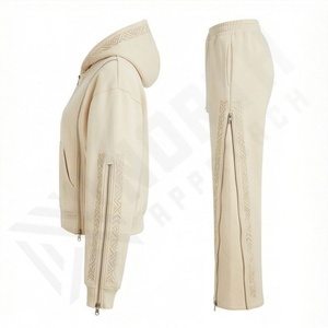 Conjunto Deportivo de Invierno 2025 para Mujer, Sudadera con Capucha Estampada, Pantalones 100% Algodón, Alta Calidad, Venta al Por Mayor - Product Image 3