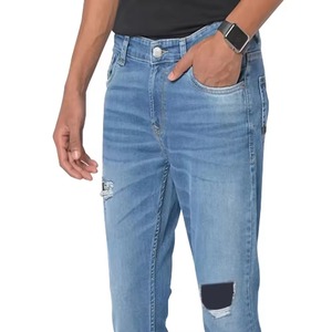 Factory Custom Wholesale Winter Embroidery Men's Straight <b>Denim</b> Jeans-High Quality Light Solid Quick Dry Breathable Eco-Friendly - Product Image 4