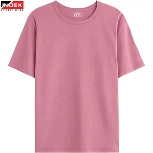 Camiseta de Manga Corta para Hombre, Cuello Redondo, Color Rosa, Corte Regular, Estilo Casual, 100% Algodón Jersey - Product Image 1